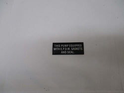 Decal, EPDM Seals - Riverside Pumps